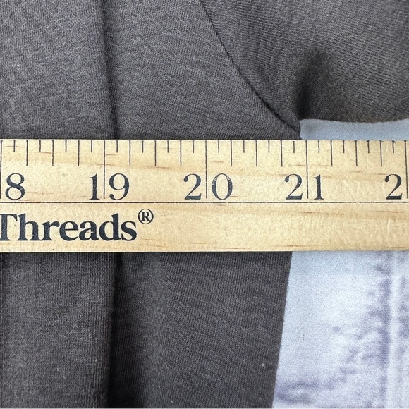 Bryn Walker Bamboo Organic Cotton Medium Faux Wrap Tunic Dress Gray Lagenlook - Picture 9 of 11